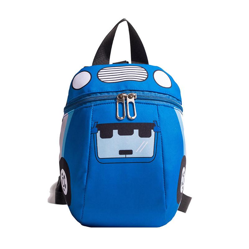 Adorable Korean Style Cartoon Car Kids Backpack For Boys And Girls With Durable Nylon Material