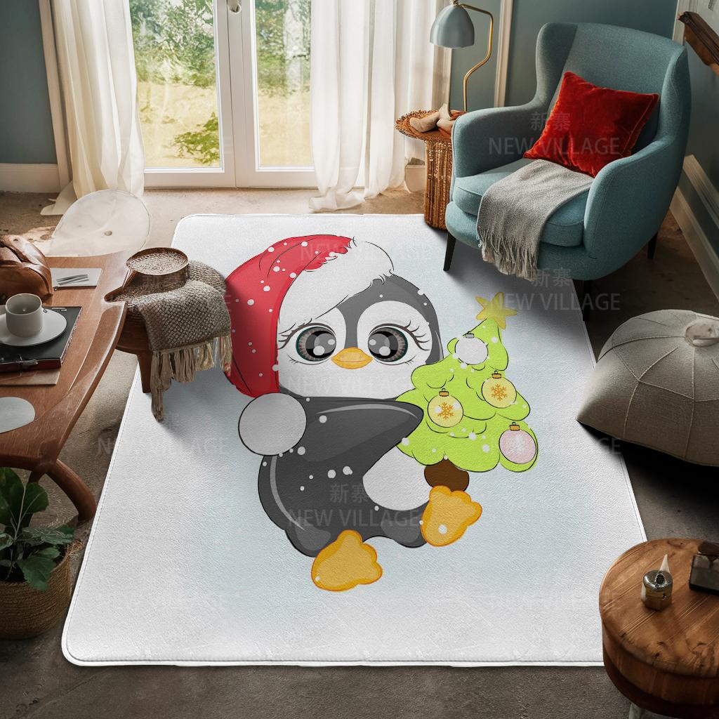 House Entrance Carpet Home Door Mat Living Room Bath Foot Bathroom Non-slip Water Absorption Rugs Bath Merry Christmas Winter
