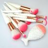 10/11pcs Unicorn Conch Shell  Makeup Brushes Set Mermaid Foundation Powder Cosmetics Eyeshadow Face Kabuki Make Up Brush Tools Kit