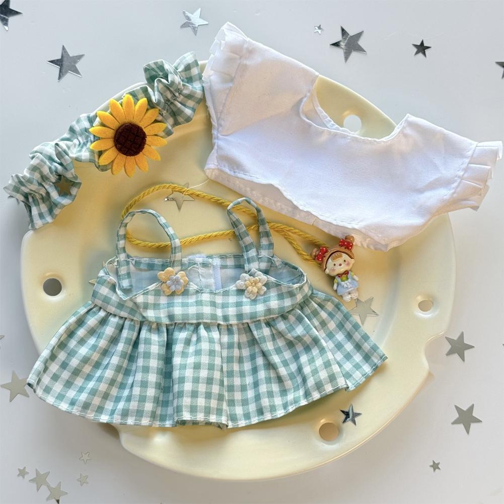 

Для 20 см Хлопковой Куклы Детская Одежда Милое Летнее Платье Набор Сумка Милая Игрушка Кукла Наряд Аксессуары 01#