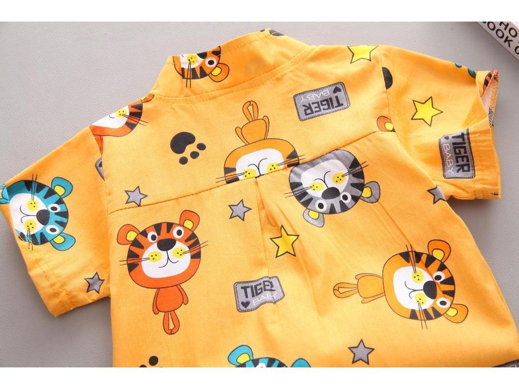 Boys' Summer Two-Piece Suit: Trendy Infant Short-Sleeved Outfit