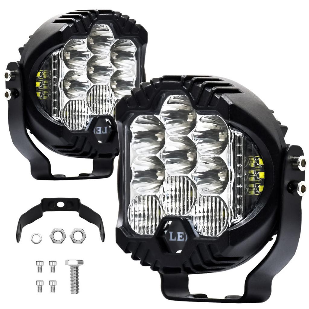 2PCS 3inch LED Driving Light 75W 15000LM Work Light Pods Spot Flood Combo Beam Fog Lamp Offroad