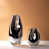 Glass Vase Silver Geometric Arc Flower Vase Flower Arrangement Accessories Hydroponics Terrarium Home Decoration Accessories
