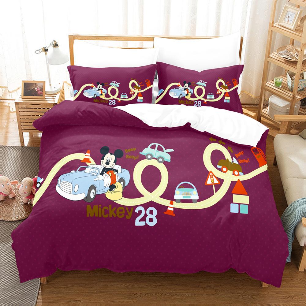 3D Cartoon Animation Bedding Three-Piece Digital Printing Microfiber Polyester Cotton Quilt Cover