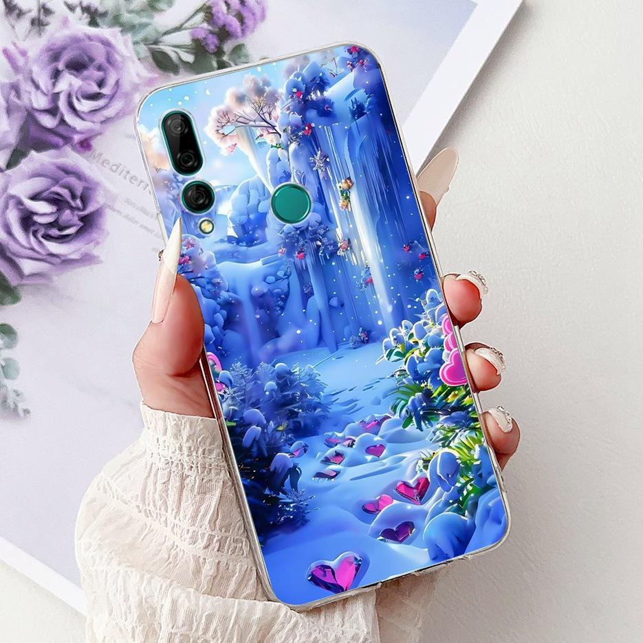 For Huawei Y9 Prime 2019 Case STK-L21 Colorful Flowers Painted Cover Soft Silicone Phone Case For Huawei P Smart Z STK-LX1 Shell