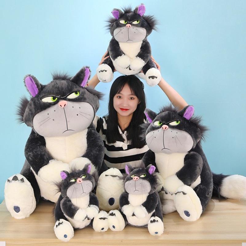 Cute Grey Short Plush Lucife Cat Doll Stuffed Animal Toy For Teenagers 30/45/60/80cm