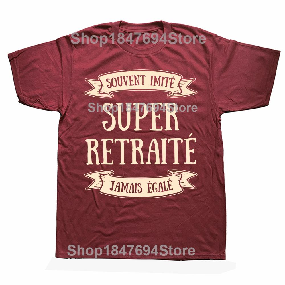 

Retired Man T Shirt Funny French Text Humor Retirement Dad Father Gift Tee Tops Casual 100 Cototn Unisex Oneck EU Size Tshirt 4XL