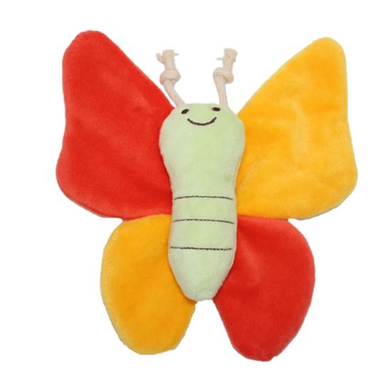 

Pet Toy Butterfly Shape with Sound-Producing Dog Toy Plush Bite-Resistant Massages Gums Cleans Tartar Toy красный