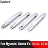 For Hyundai Santa Fe 2010 2011 2012 Chrome Car Door Handle Cover Trim Side Door Handles Catch Cap Overlay Exteiror Accessories