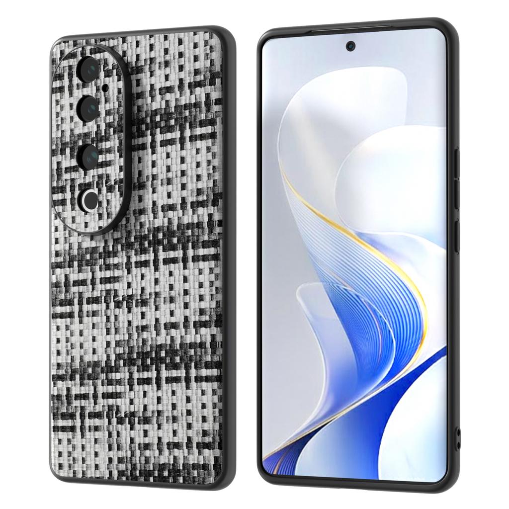 For vivo S19 Pro 5G Case Plaid Texture Leather Coated PC+TPU Phone Cover