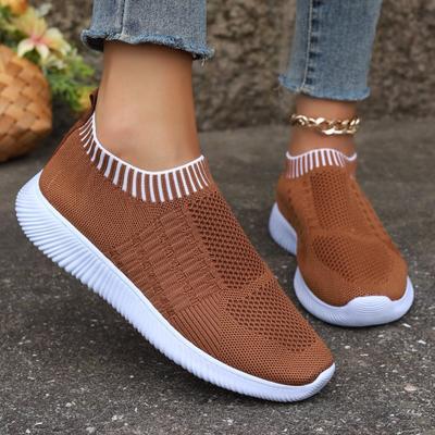 Damskie casualowe sneakersy z siateczki, oddychające, z okrągłym noskiem, wulkanizowane buty, casualowe wygodne skarpetki, buty do chodzenia dla kobiet