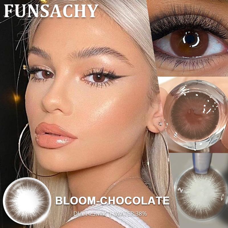 FUNSACHY 1 Pair AUDREY Colored Contact Lenses for Eyes Brown Color Lenses Natural Gray Contacts Koean Softlens Beautiful Pupils