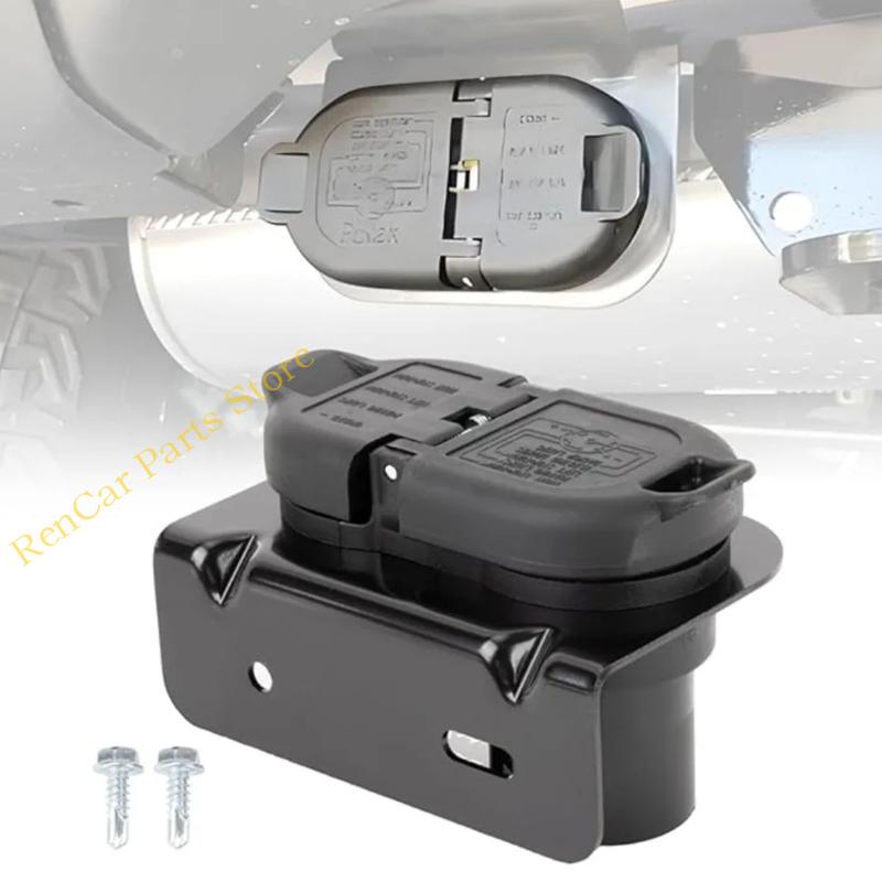 7 Way & 4 Flat US Trailer Wiring Harness with Mounting Bracket for USCAR Socket Pickup Truck