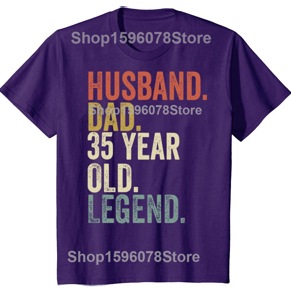 Funny 35th Birthday for Men Husband Dad 35 Year Old Legend T Shirts Men Streetwear Tee Shirt Short Sleeve Unisex 1990 Clothing