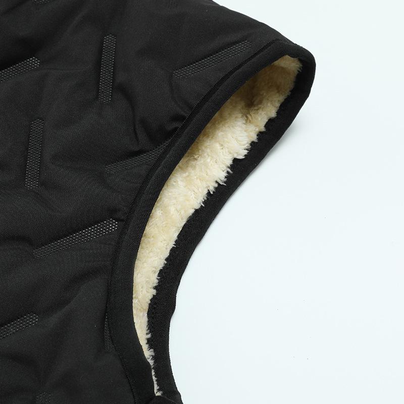Lamb Velvet Vest Autumn and Winter Men's Plus Velvet Thickened Stand Collar Horse Clip Middle-aged and Elderly Vest Vest Jacket