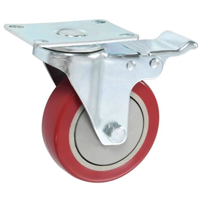 VidaXL Roulettes pivotantes avec double frein 4 pcs 100 mm