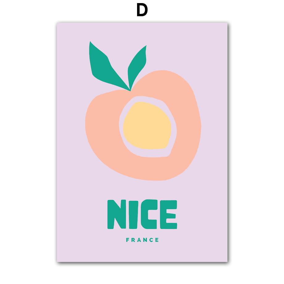 Abstrakte Farbblockformen Pfirsichschale Wandkunst Leinwandgemälde Nordische Poster und Drucke Wandbilder für Wohnzimmerdekor