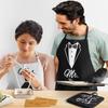 Couples Apron Set Lovely Pattern Adjustable Ties Resistant Kitchen Wear Wedding Anniversary Gift Set Apron with Gloves