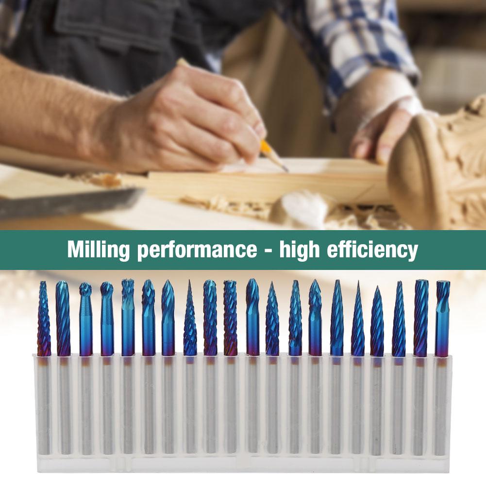 20 Pcs End Mill Tungsten Carbide Single Double Groove Rotate End Milling Cutter