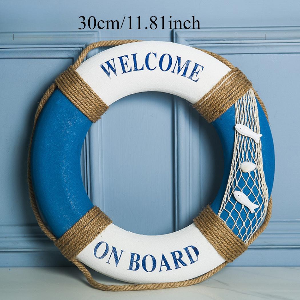 

1PC Mediterranean style, red and blue small fish hanging foam life buoy, Mediterranean style handicrafts, home decoration life buoy