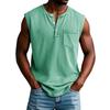 Men's Summer Solid Color Pocket Sports Buttons Vest Men's Sports Casual Vest