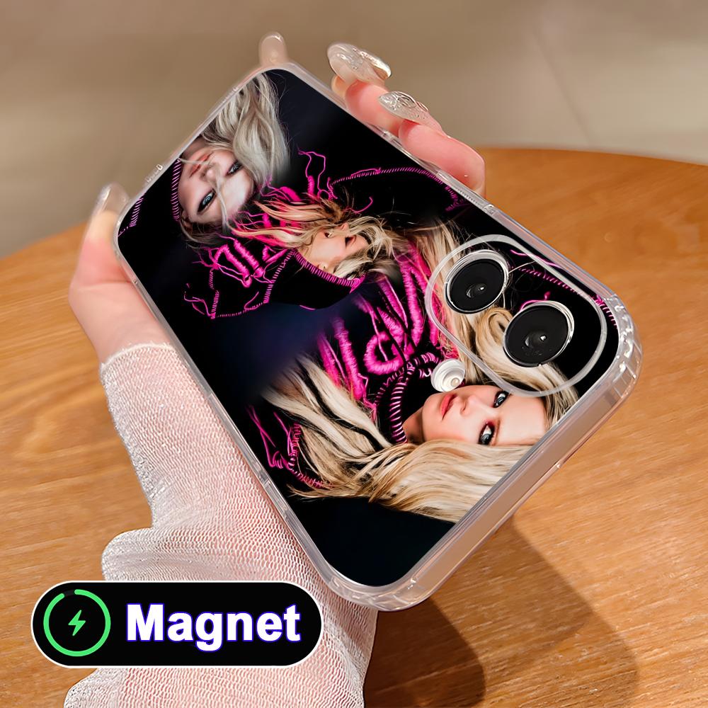 Avril Lavigne Clear TPU Magsafe Mobile Phone Case for iPhone 17 16 15 14 13 12 11 Air Pro Max Plus Mini Colorful Cover