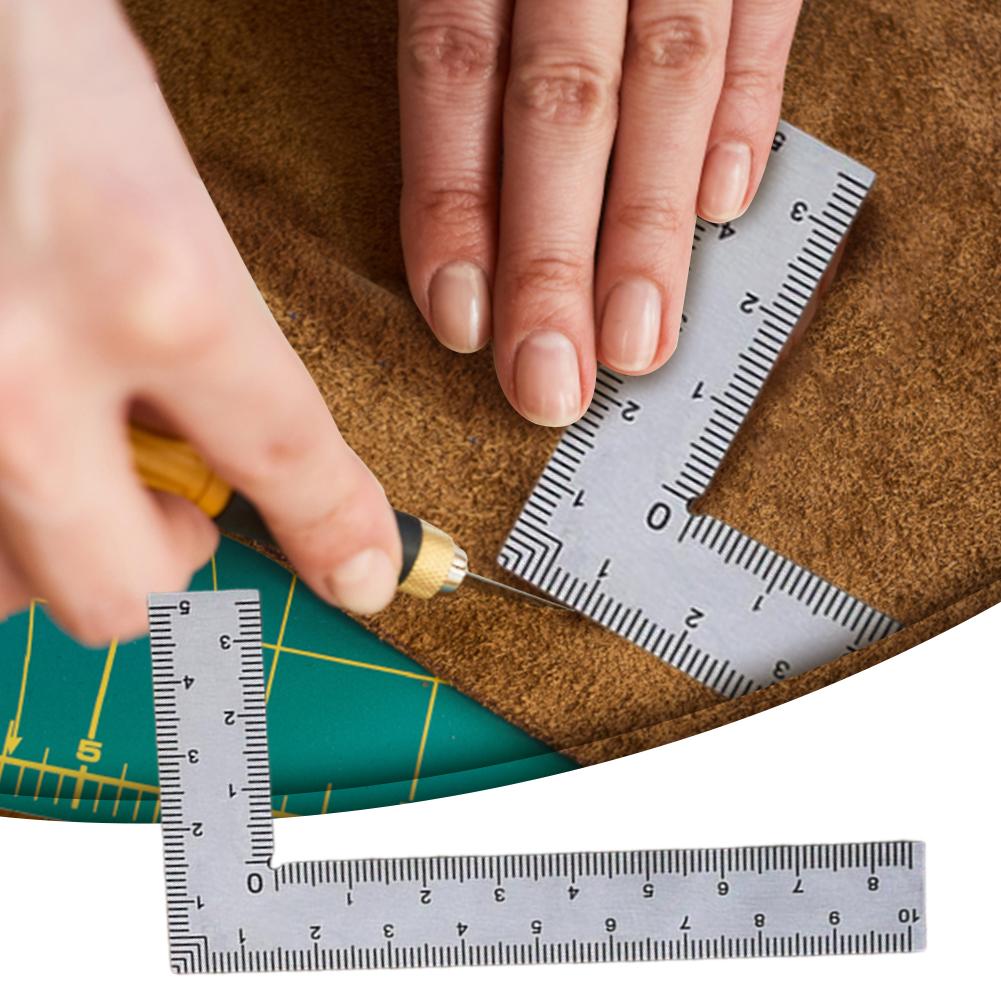 2 Stück Mini-Rechtwinkliges Lineal Edelstahl-Winkelmesser 90-Grad-Drehlineal Präzisions-Bauwinkel Mini-Rahmenlineal