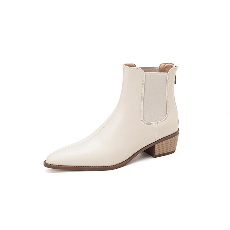 Fashion New Autumn Winter Women Boots Fashion Pointed Toe Chelsea Boots for Women Short Boots Women Chunky Heel Botas De Mujer Brown