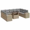VidaXL Garden Lounge Set with Cushions 10 Pcs Beige Braided Resin 3326860