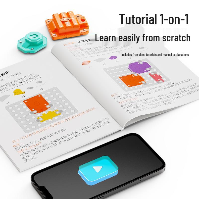 Kids' Science and Education Electronic Building Blocks Circuit Experiment Toy Set - Educational Physics Gift for Students
