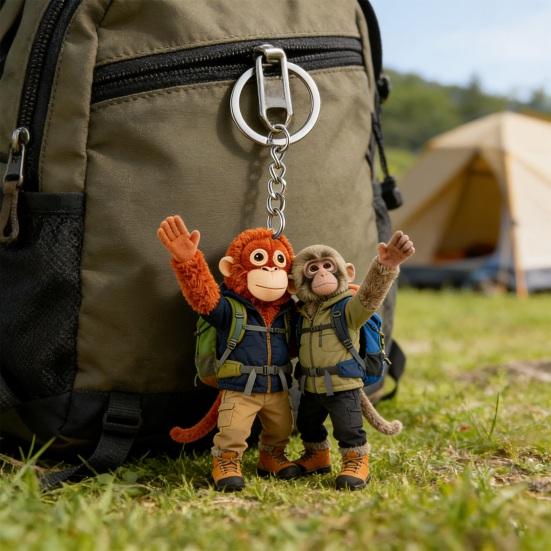 Slap The Monkey Keychain Pendant Animal Design Lightweight Double-Sided Acrylic Key Chain Backpack Handbag Accessory