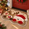 Cartoon Christmas Alien Pattern Area Rug Santa Claus Deer Entry Door Mat Soft Anti-Slip Bedroom Carpet Holiday Home Decor