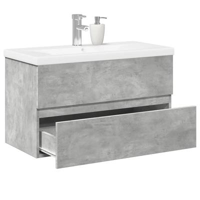 Vidaxl 2-Piece Bathroom Furniture Set, Concrete Grey