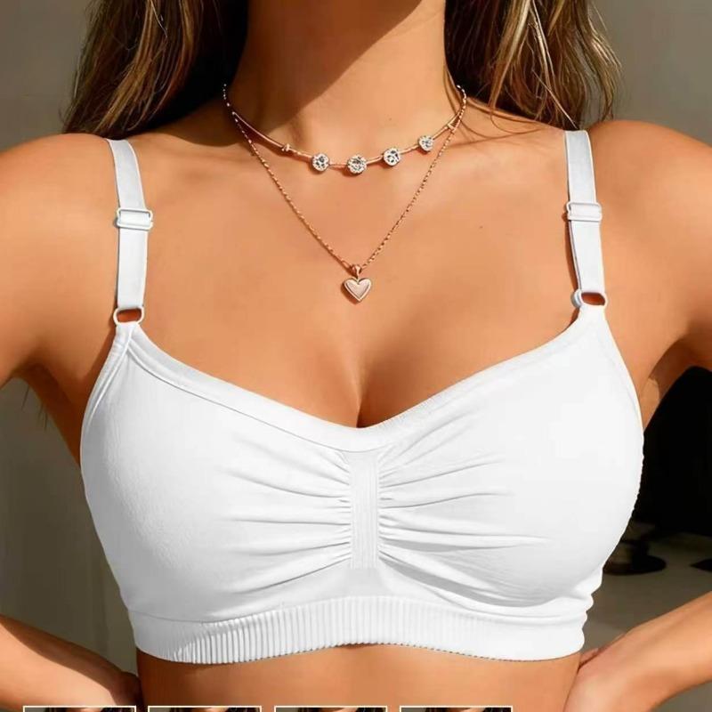 Frühling Sommer Dünner Einlagiger Cup Drahtloser BH für Damen Bequem Atmungsaktiv Tägliche Intimwäsche