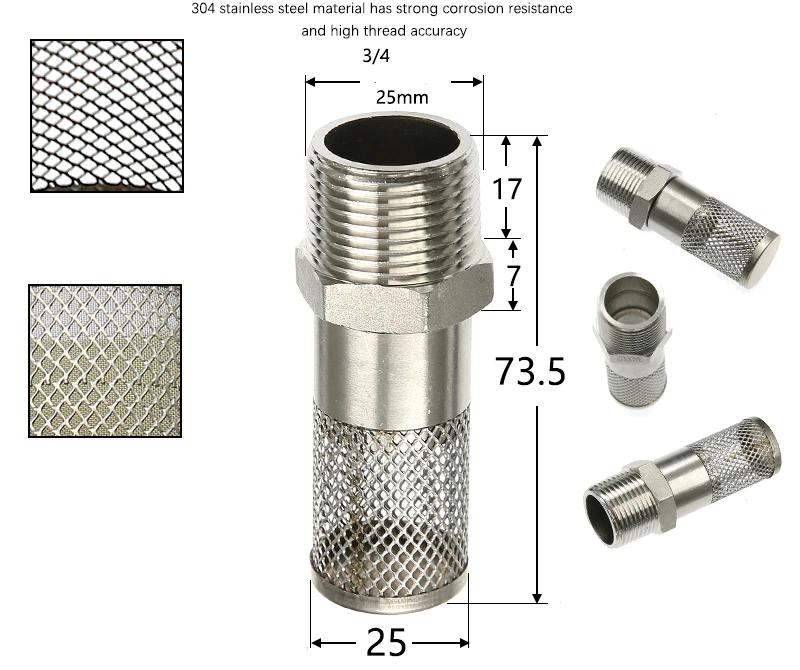 304 Stainless Steel Female Thread Filter Mesh Filter Circular Filter Head