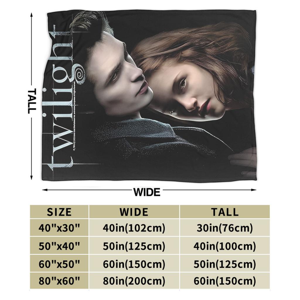 Twilight Ed and Bella Blanket Quality Super Warm Throw Blanket Winter Airplane Travel Home Decor Print Bedspread
