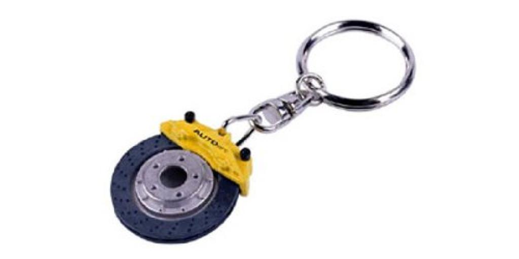 AUTOartDESIGN Ceramic Brake Disc Keychain Completed (Yellow Caliper) -