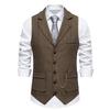 Gilet da Abito da Uomo Moda Colletto Revers Tasche Gilet da Abito Stile Inghilterra Smart Casual Vintage Gentleman Tempo Libero Festa Gilet