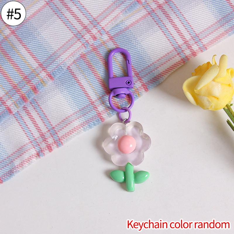 Lieblicher Sakura-Blumen-Schlüsselanhänger-Anhänger Niedlicher Farbiger Transparenter Blumen-Schlüsselanhänger-Anhänger Emaille-Taschenanhänger Charms Schlüsselring