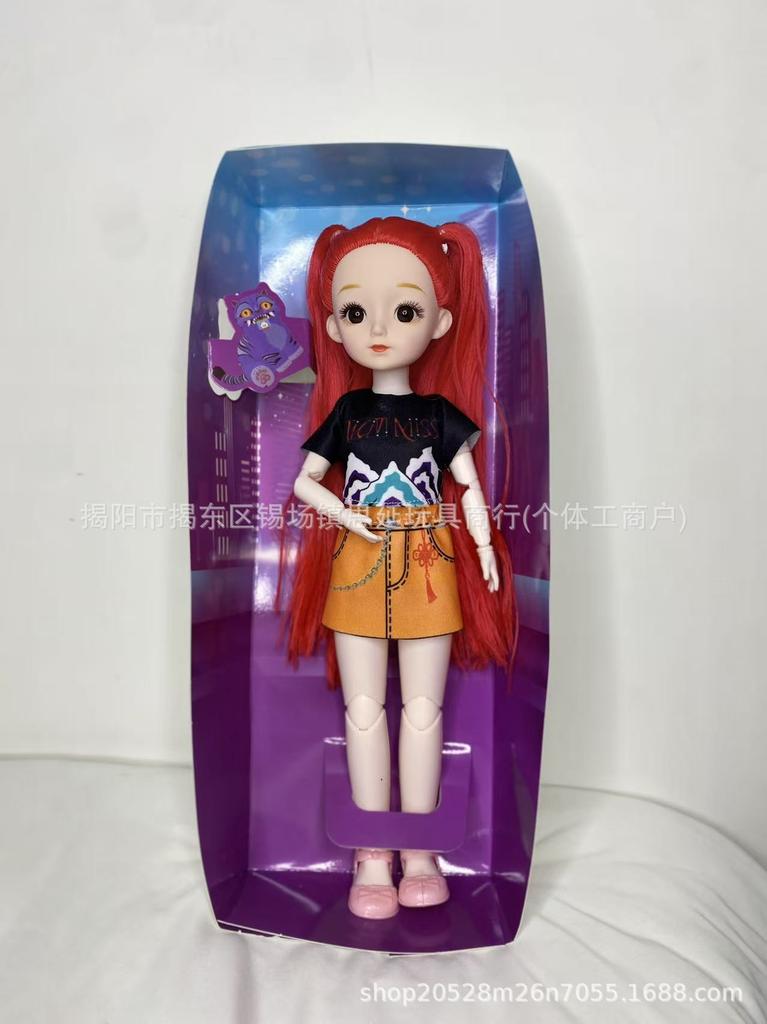 Large 12 Inch K-POP Demon Hunter Girl Group Doll Lumi Mira Zoe Figure with 3D Eyes Vinyl Collectible Gift