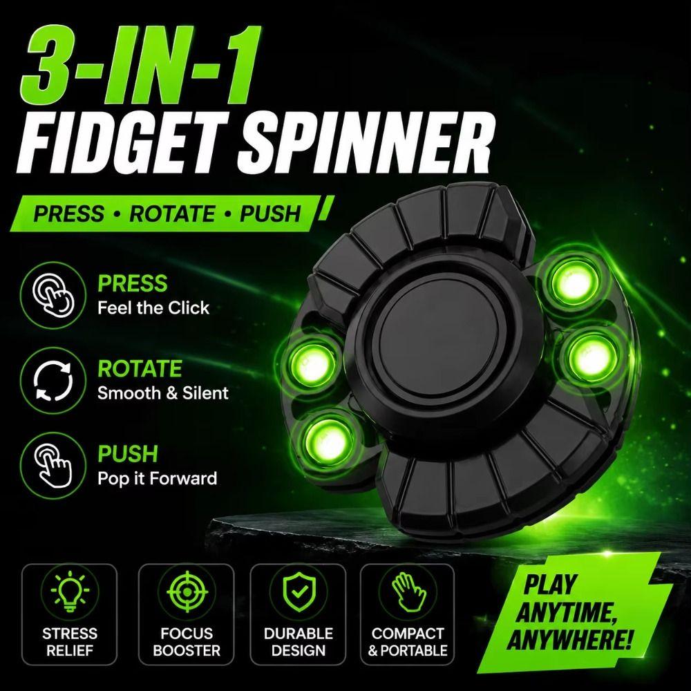 with Click Button Adult Fidget Spinner Spinning Top Hand Spinner Magnetic Fidget Toy Children Gift