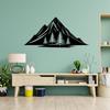 Laser Cut Metal Wall Art Mountain and Pine Tree Decor for Living Room Modern Black Steel Nature Landscape Artwork 22 Inch