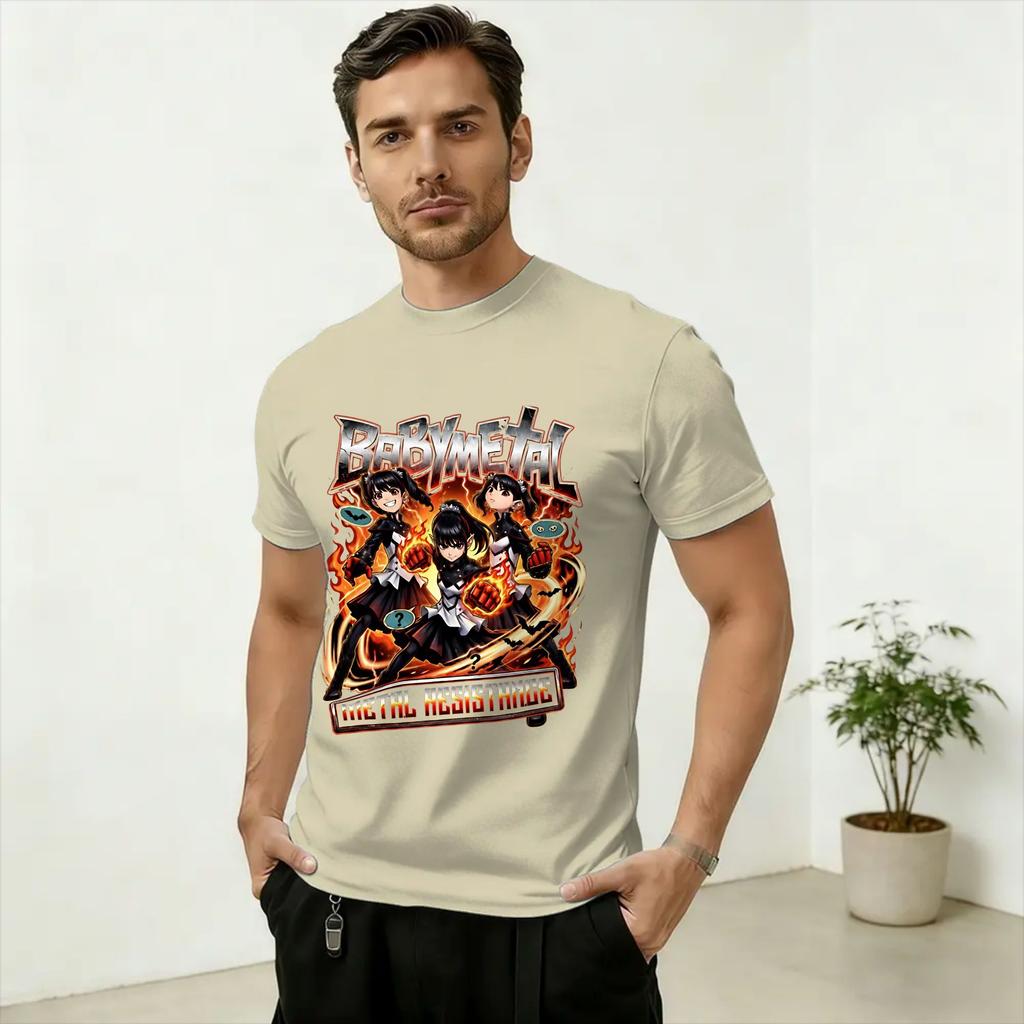 Babymetals Japan Band T-Shirt Beach  Cotton T-Shirts For Adult Popular Custom DIY Tee Shirt Short-Sleeved Funny Tops