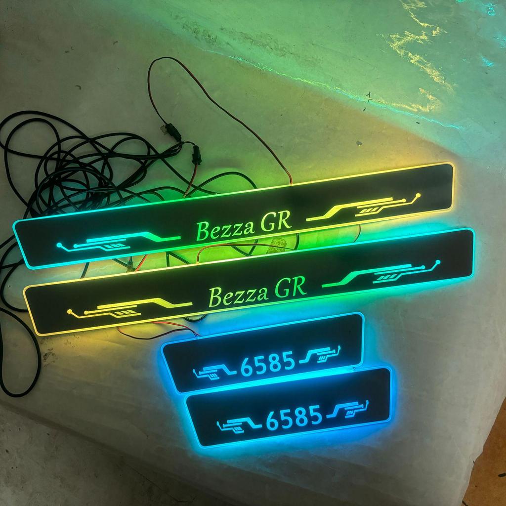 Set of 4 LED Illuminated Door Sill Strips for Perodua Bezza