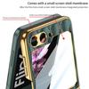 For Samsung Galaxy Z Flip 6 5 Case Diamond Leather Ring Holder Back Screen Protector Plating Edge Cover for Galaxy Z Flip6 Case