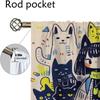 Cute Girl With Cats Modern Living Room Curtains for Camera Shades Window Curtain Halloween Decoration Curtains 2 Pieces Kitchen