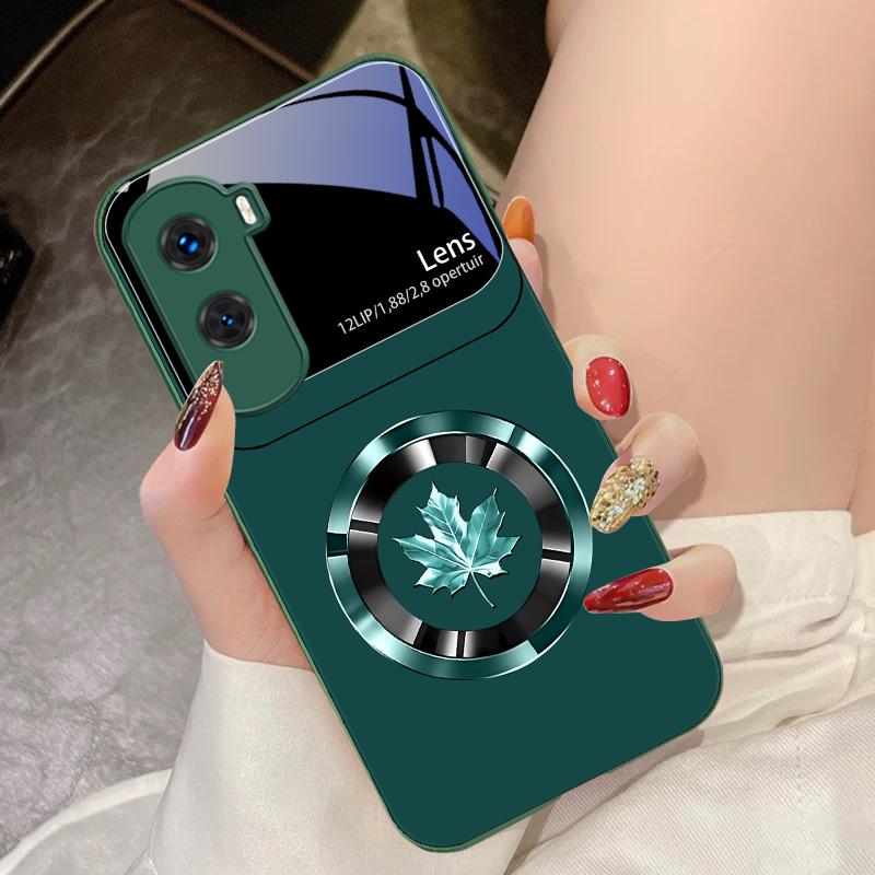 Circle Maple Leaf For Honor 200 90 8X 9X Pro Lite P50 P40 Nova 10 11i P60 Magic4 6 Mate 20 50 Tempered Glass Phone Case