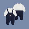 Trendy Infant Romper: Boys' & Girls' Long-Sleeve Two-Piece Jumpsuit