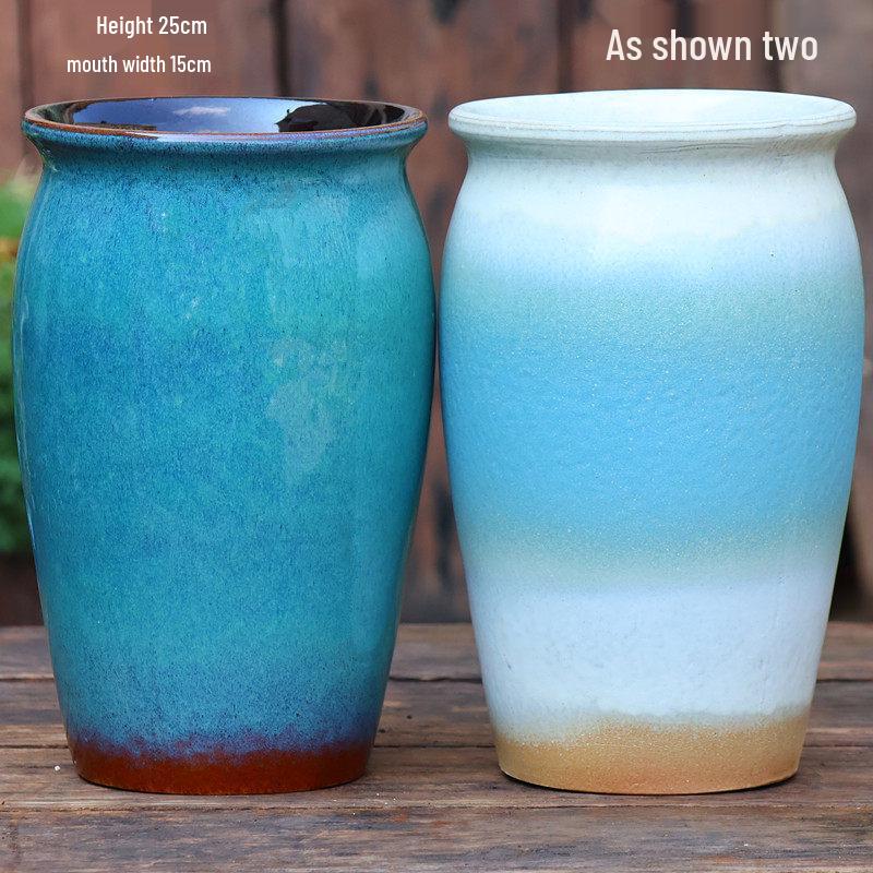 Large Handmade Coarse Pottery Ceramic Flower Pot for Outdoor Courtyard and Home, Ideal for Bougainvillea and Large Succulents