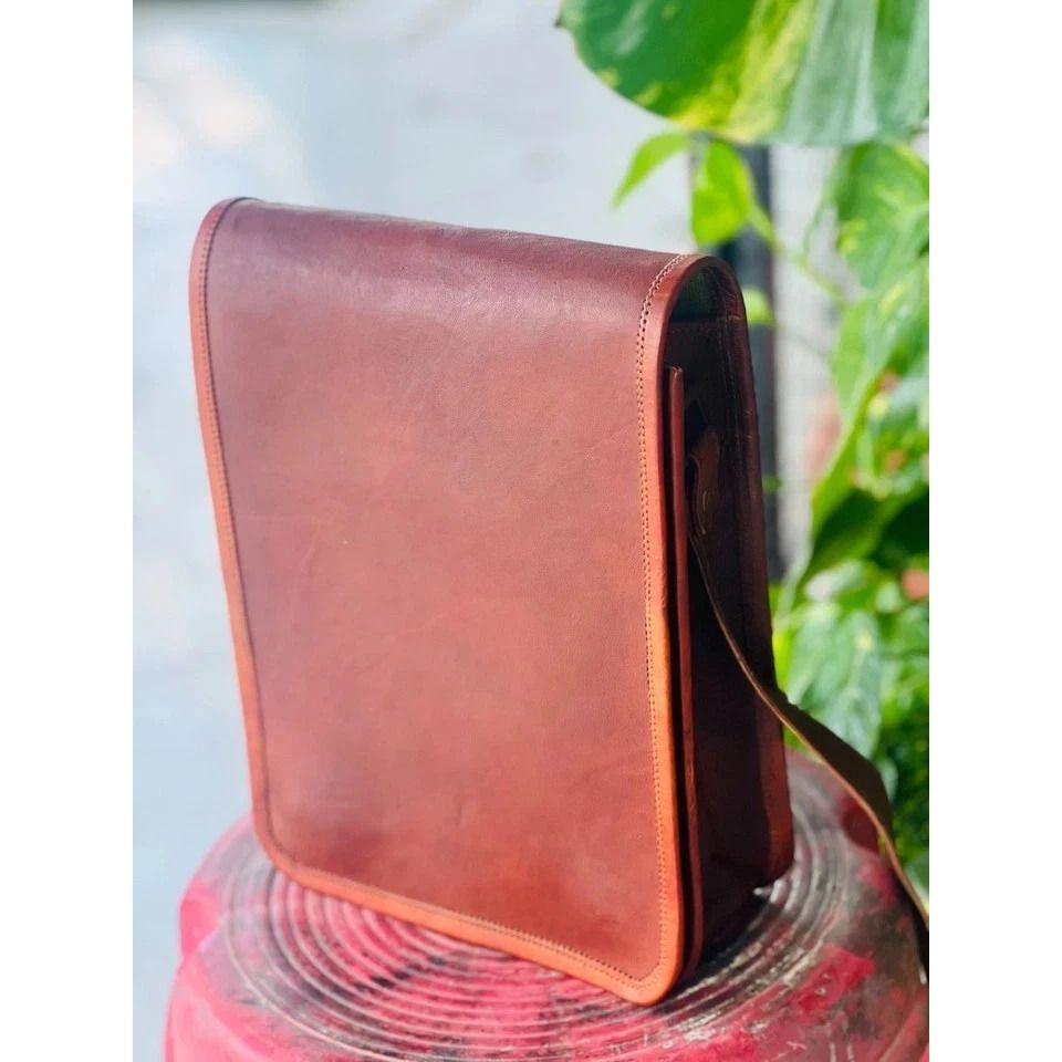 Wax Leather Goat Messenger Genuine Shoulder Men's Handmade